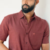 Dull red Premium Linen Shirt Regular fit