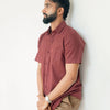 Dull red Premium Linen Shirt Regular fit
