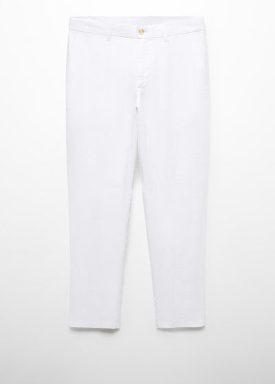 Linen Pant Regular Fit White Mid Range