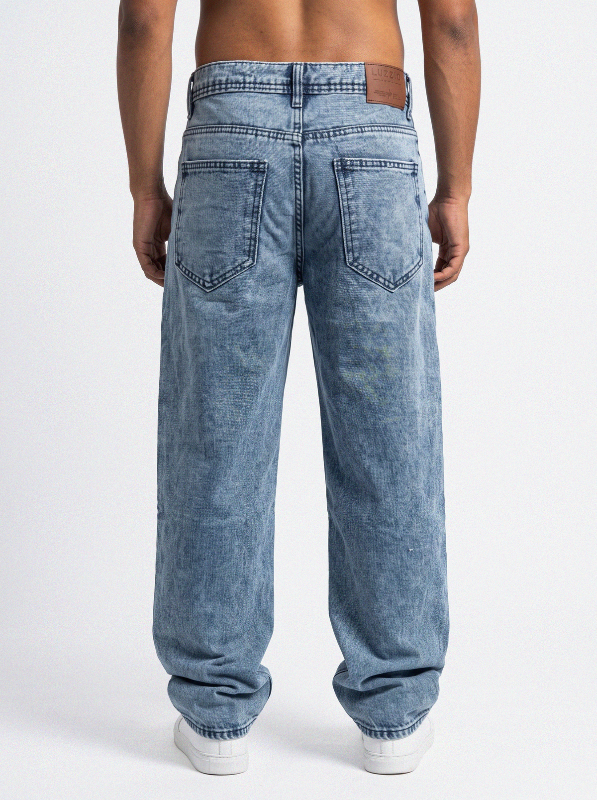 Acid Wash Blue Denim Big Fold