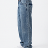 Acid Wash Blue Denim Big Fold