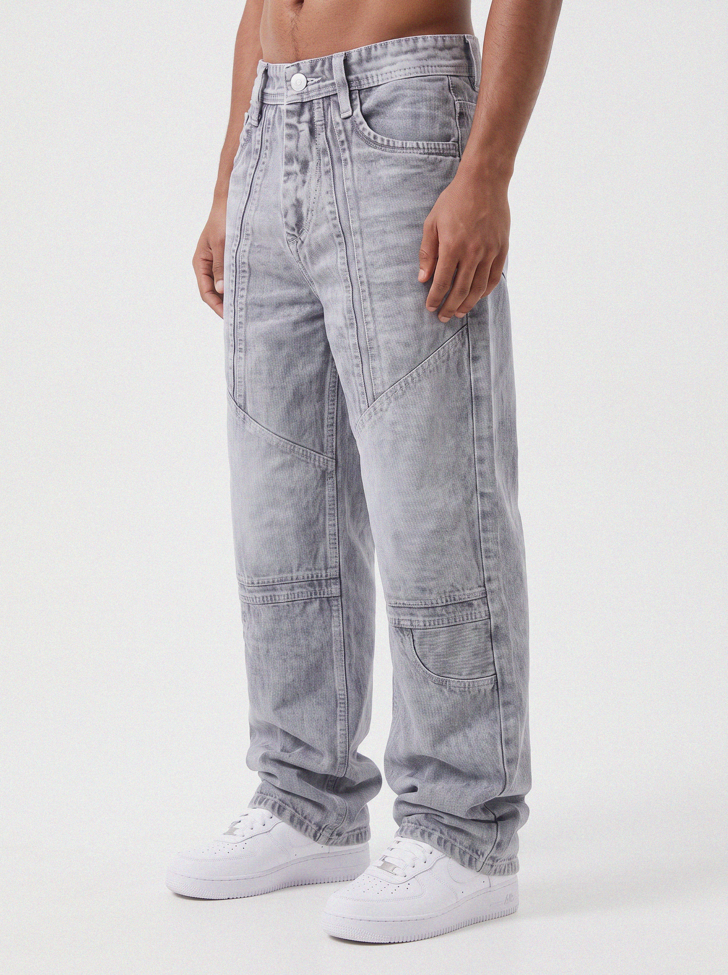 Frost Ash Panel Denim Big Fold (Ash Grey)
