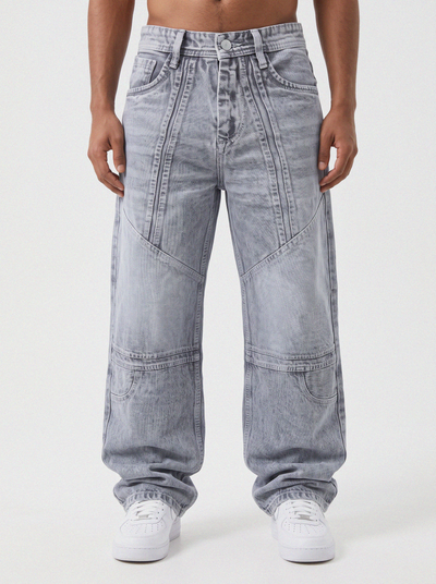 Frost Ash Panel Denim Big Fold (Ash Grey)