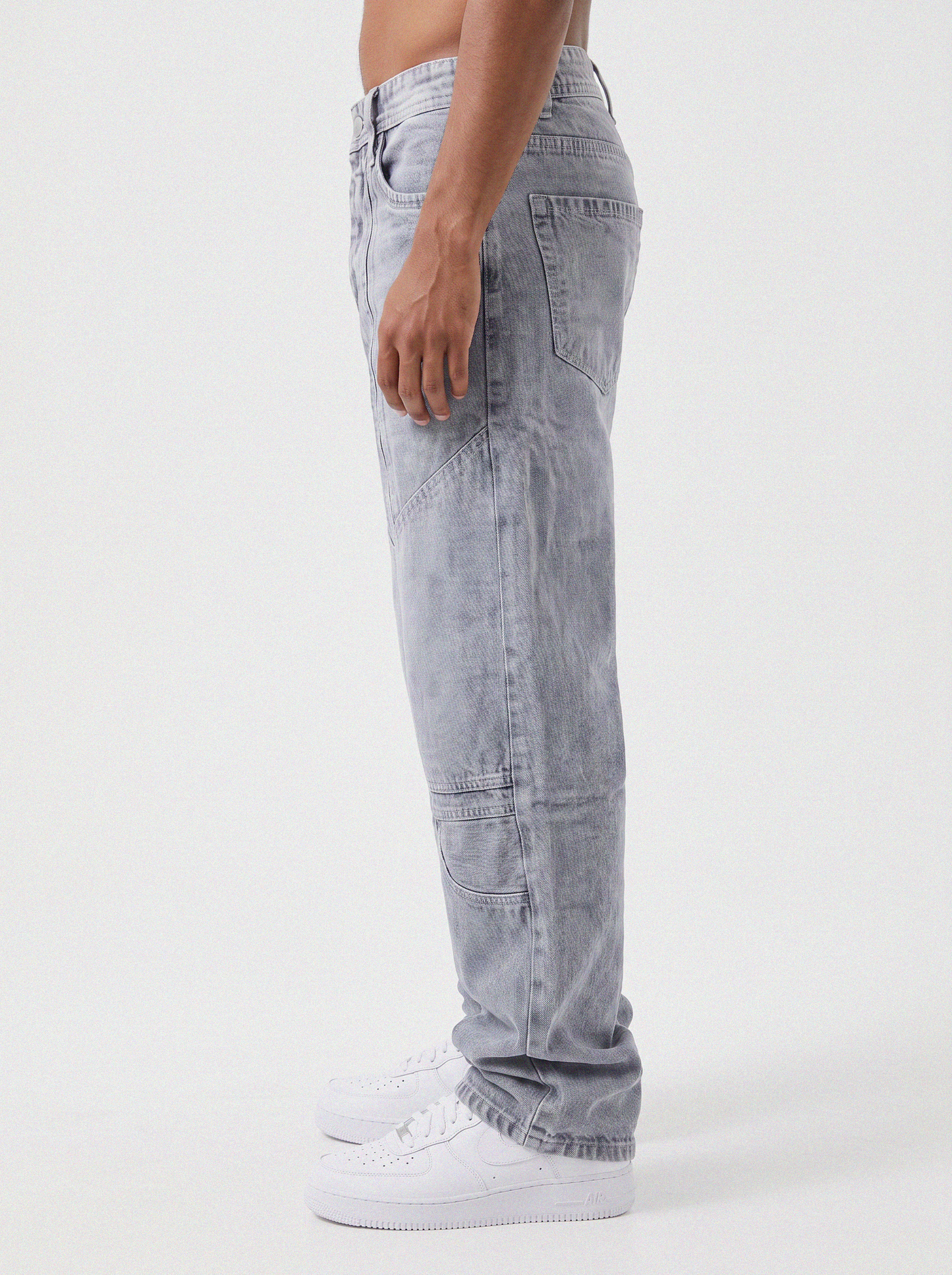 Frost Ash Panel Denim Big Fold (Ash Grey)