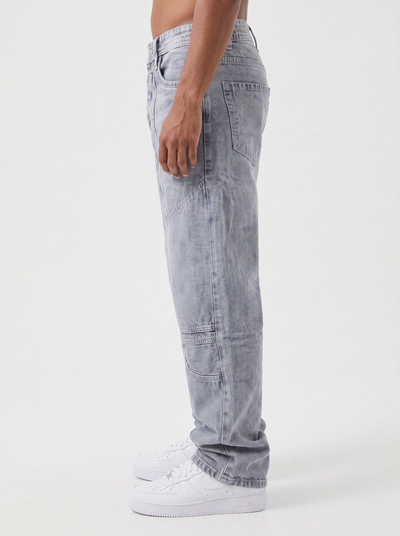 Frost Ash Panel Denim Big Fold (Ash Grey)