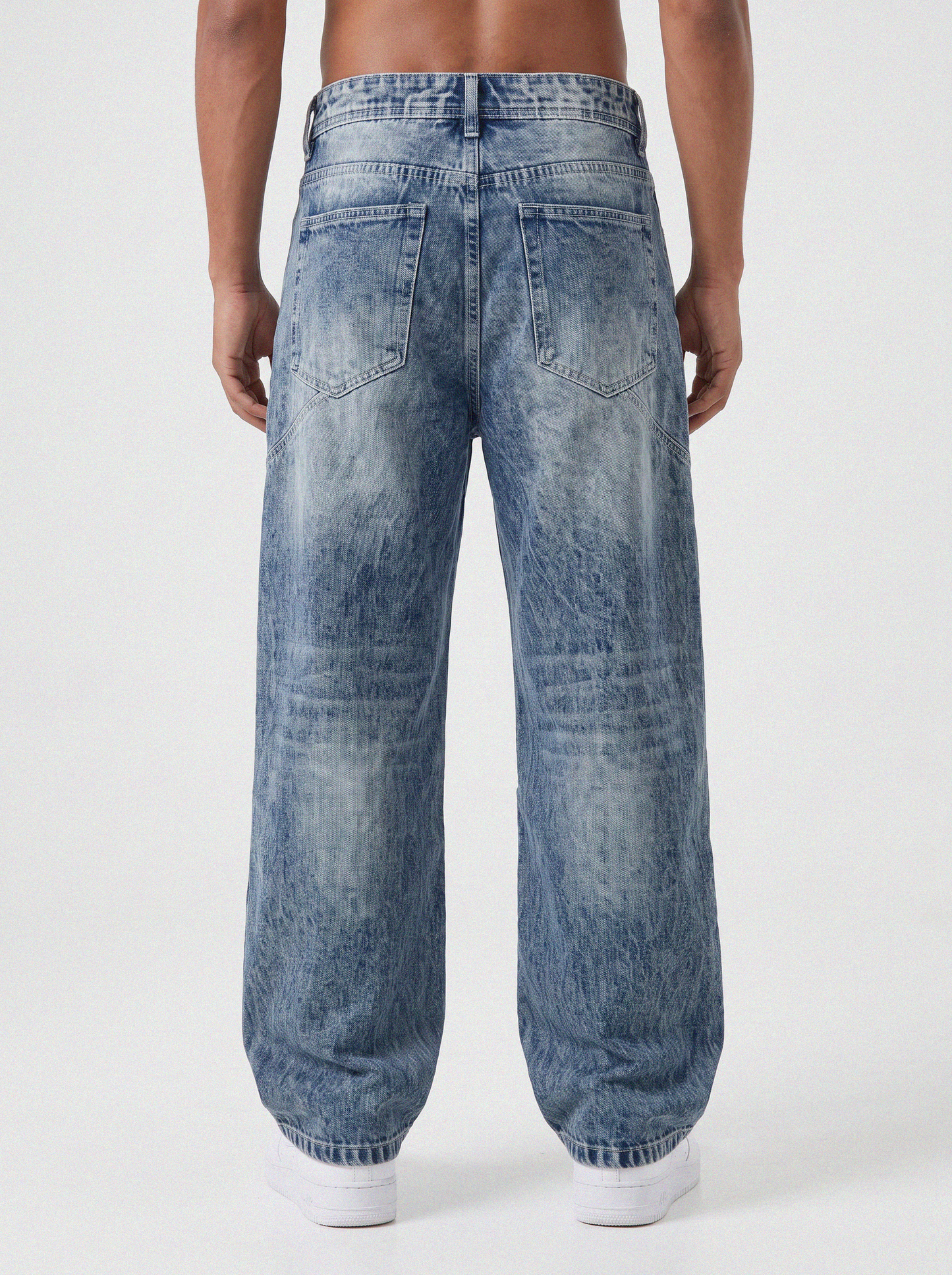 Vintage Indigo Panel Denim Big Fold (Dark Blue)