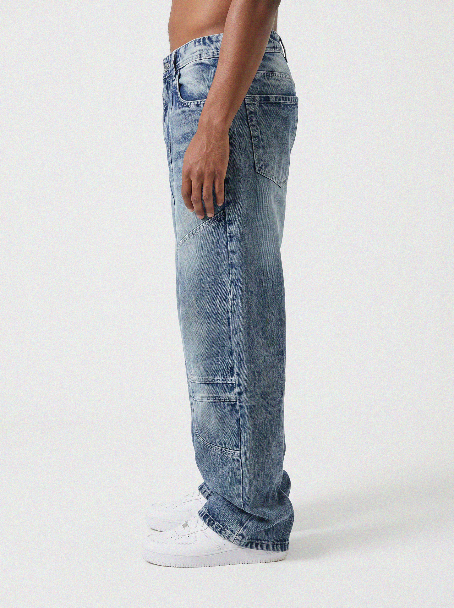 Vintage Indigo Panel Denim Big Fold (Dark Blue)