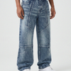 Vintage Indigo Panel Denim Big Fold (Dark Blue)