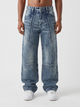 Vintage Indigo Panel Denim Big Fold (Dark Blue)