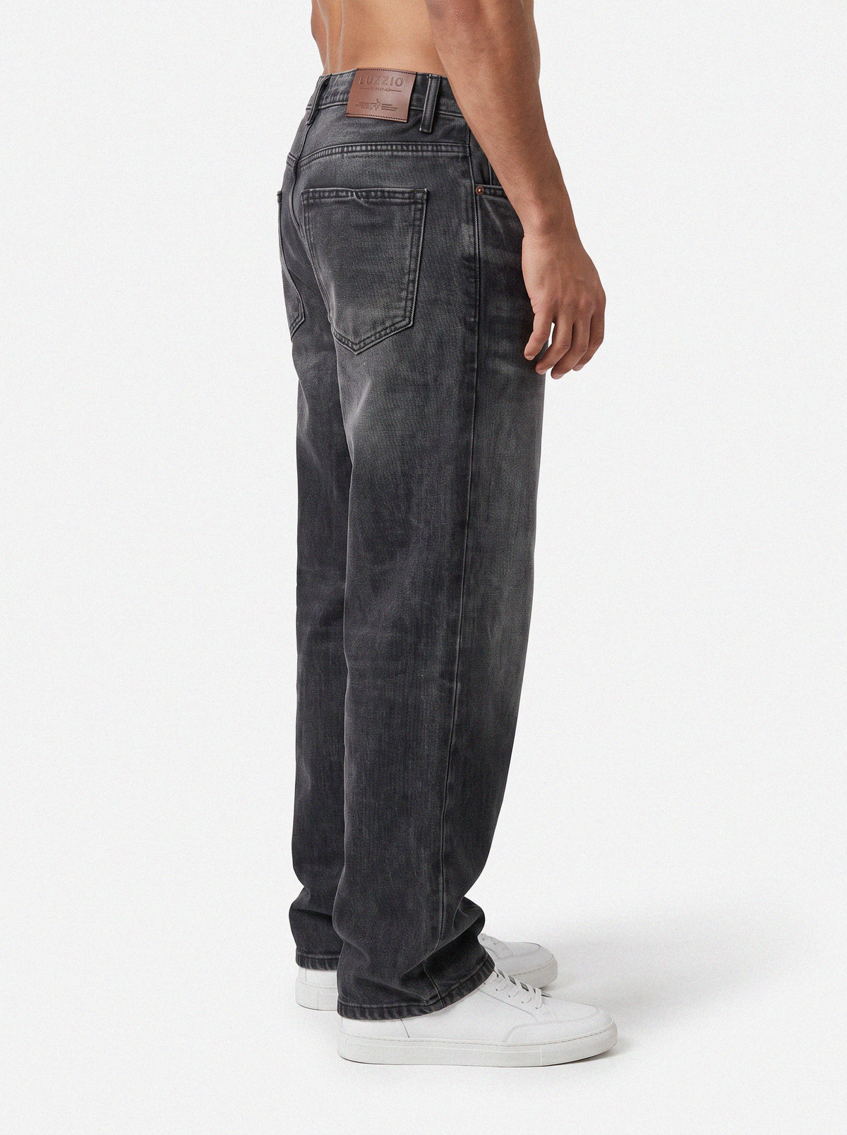 Whisker Wash Black Denim Big Fold 21\09