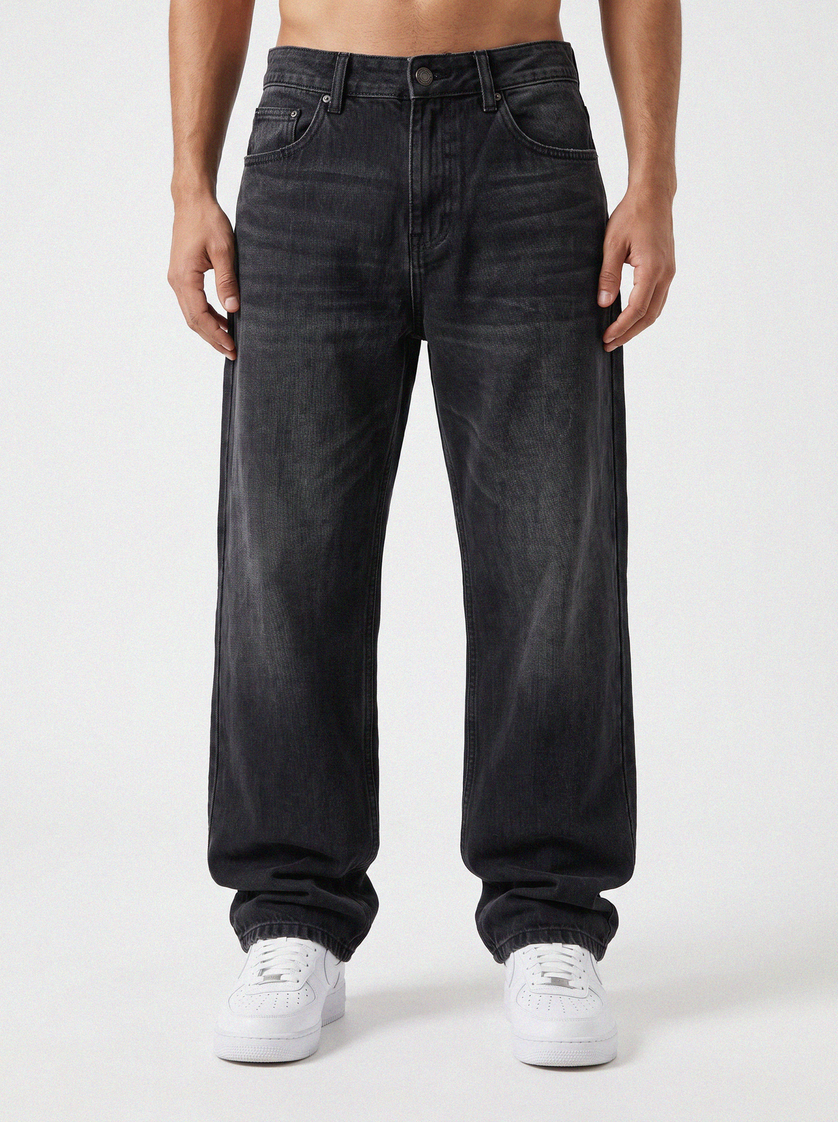 Low Washed Deep Black Denim Big Fold 21\07