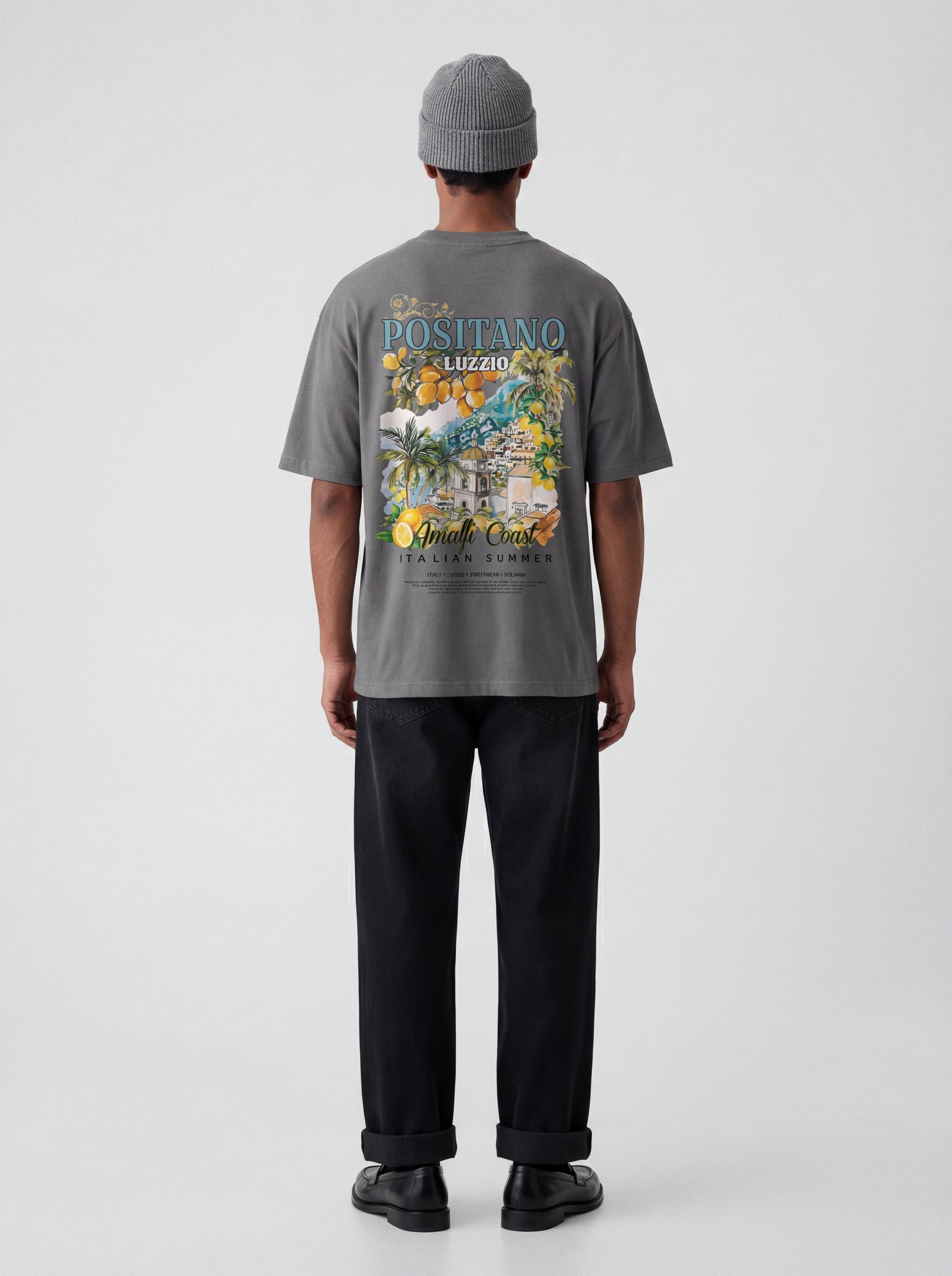 Positano Italian Paradise Ash Oversized T-shirt