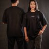 Basic Oversized Black And White Cotton T-Shirt