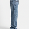 Whisker Fade Vintage Wash Blue Denim Big Fold
