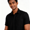 Premium Linen Regular fit Shirt Black