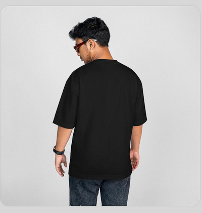 Basic Oversized Black And White Cotton T-Shirt