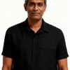 Premium Linen Regular fit Shirt Black