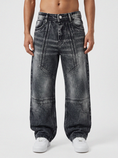 Obsidian Panel Denim Big Fold (Black)