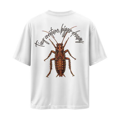 Roach White Graphic Tee Oversized 250GSM