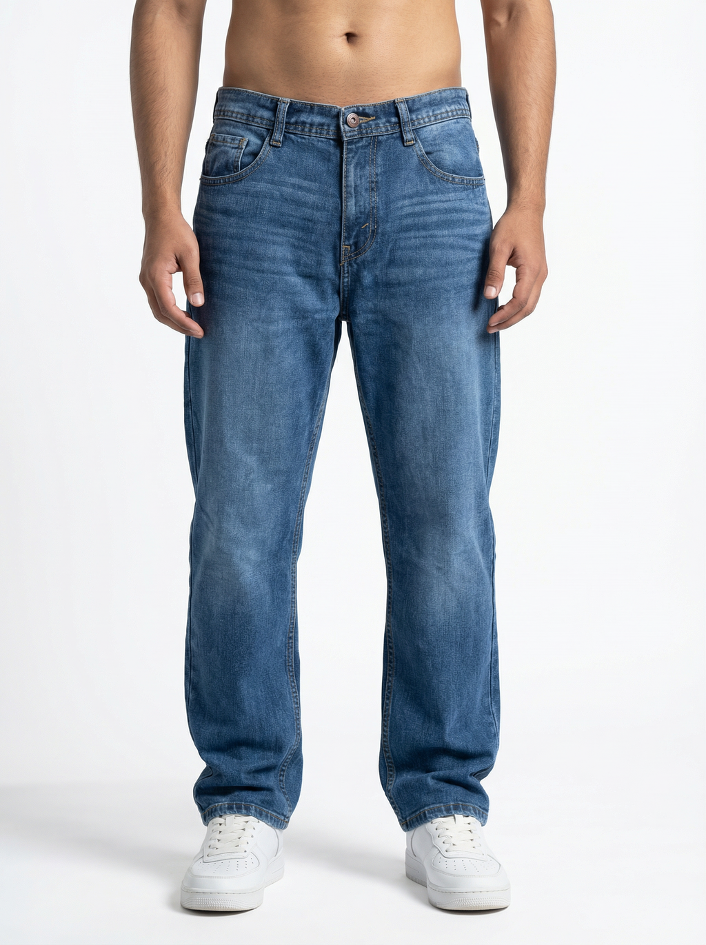 Vintage Wash Blue Big Fold Denim