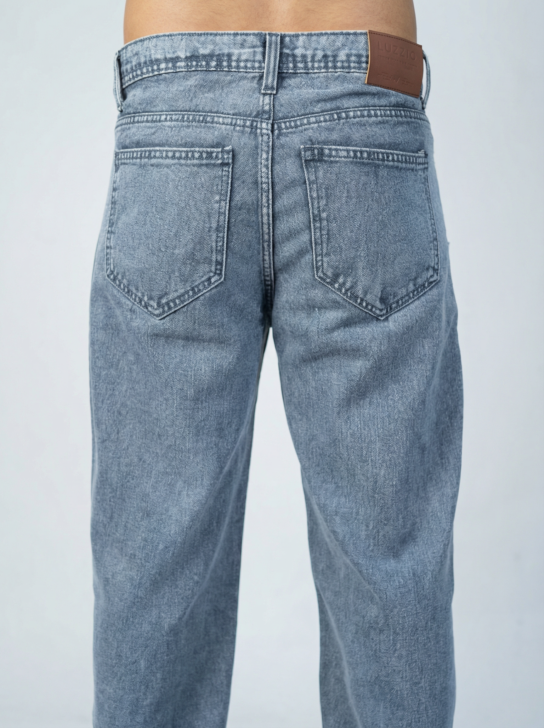 Acid wash Light Blue Big Fold Denim