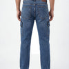 Blue Acid Washed Cargo Jeans