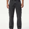 Black Acid Washed Cargo Jeans