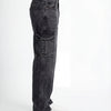 Black Acid Washed Cargo Jeans
