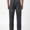 Black Acid Washed Cargo Jeans