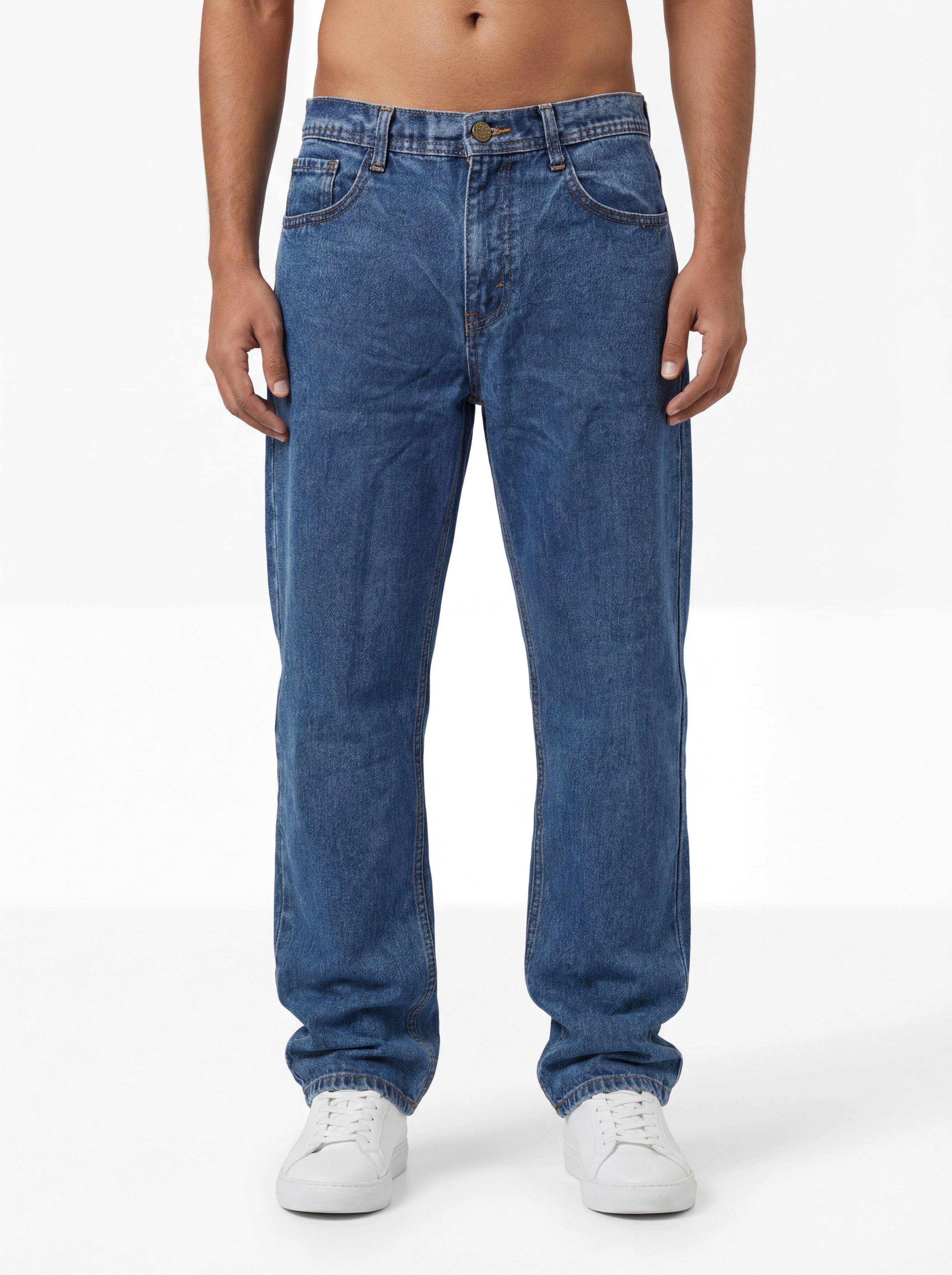 Acid wash Denim Blue Big Fold