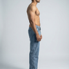 Acid wash Mid Light Blue Big Fold Denim