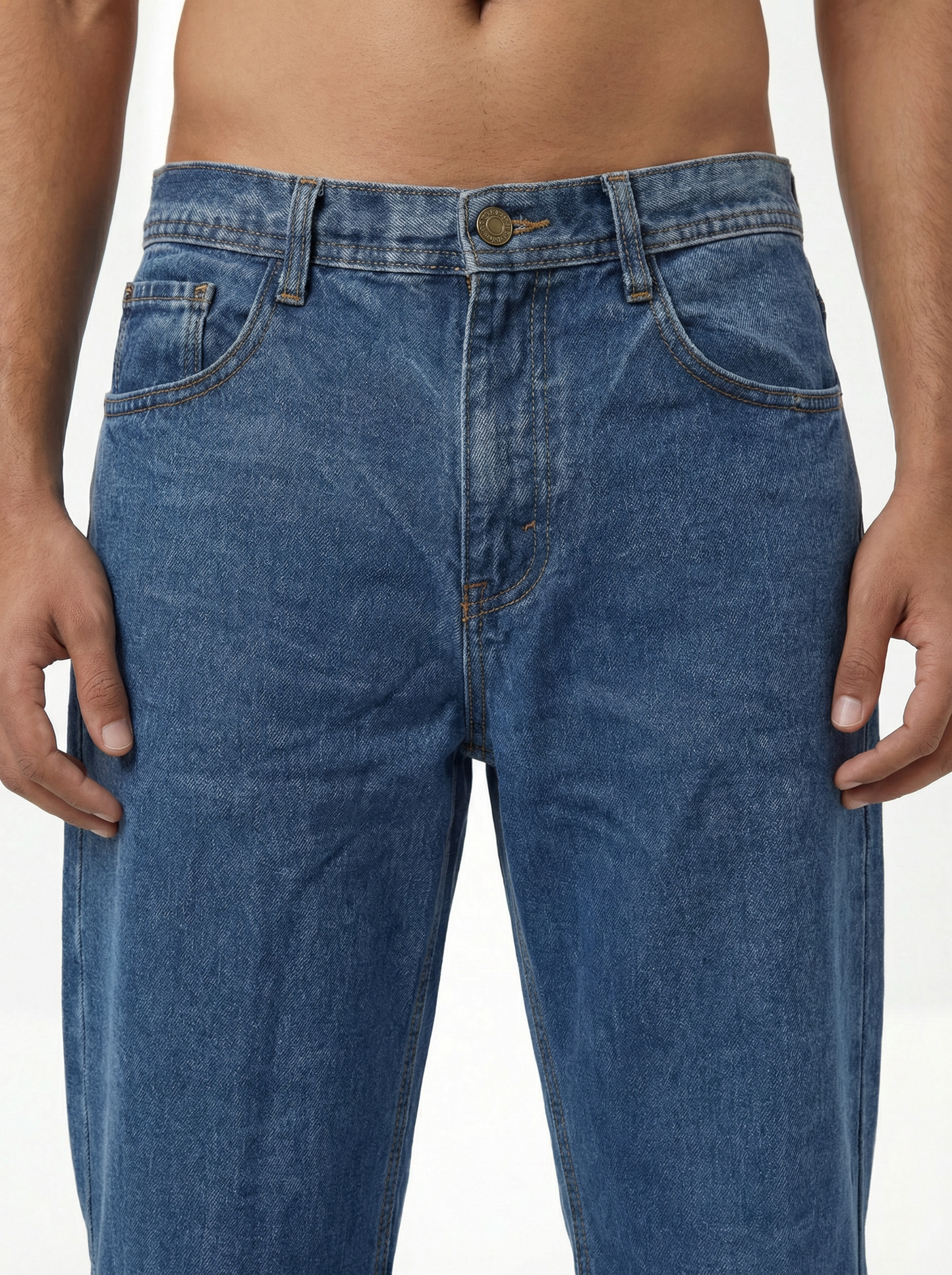 Acid wash Denim Blue Big Fold