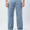 Acid wash Mid Light Blue Big Fold Denim