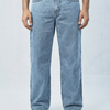 Acid wash Mid Light Blue Big Fold Denim