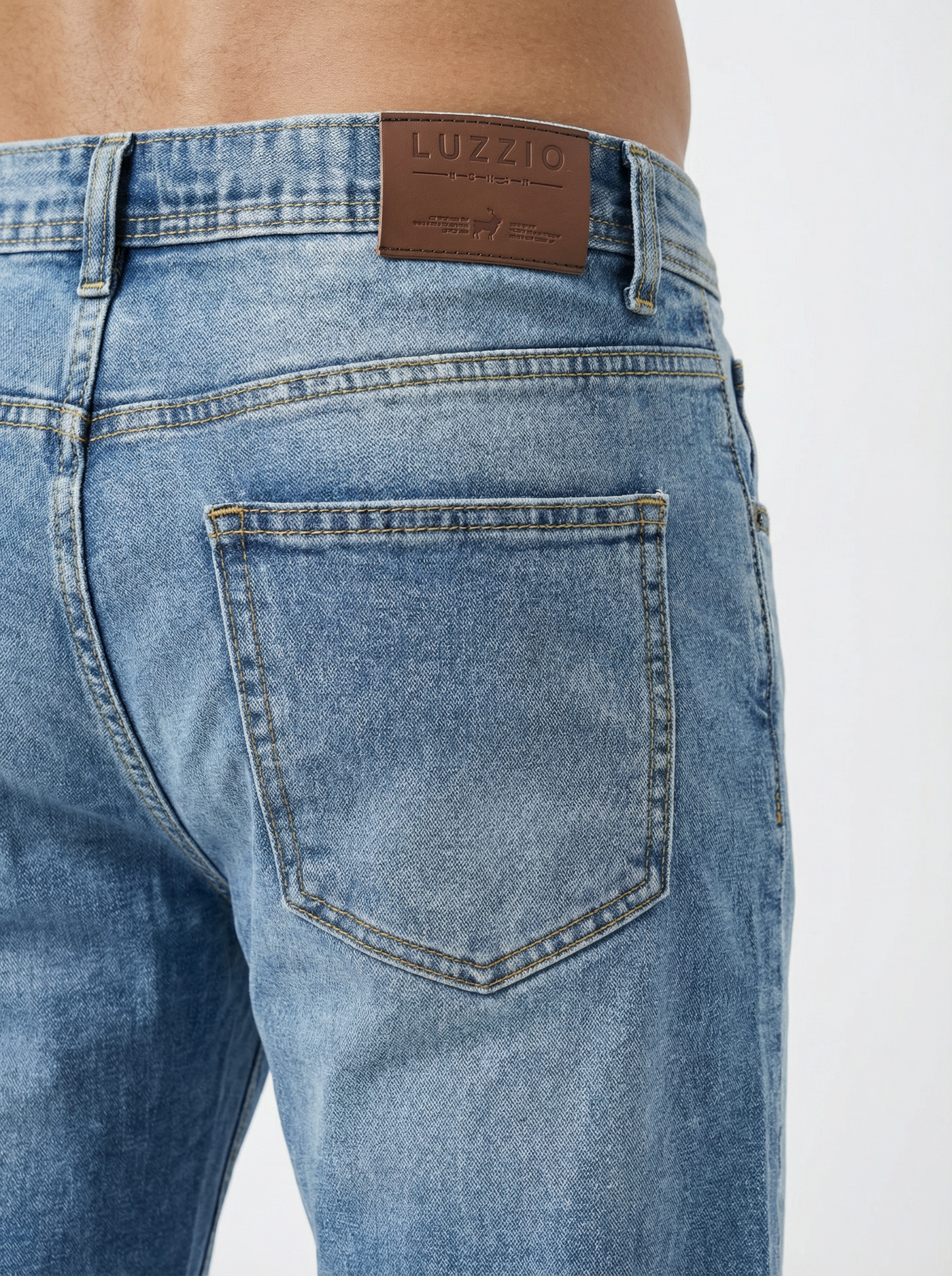 Vintage Wash Light Blue Big Fold Denim