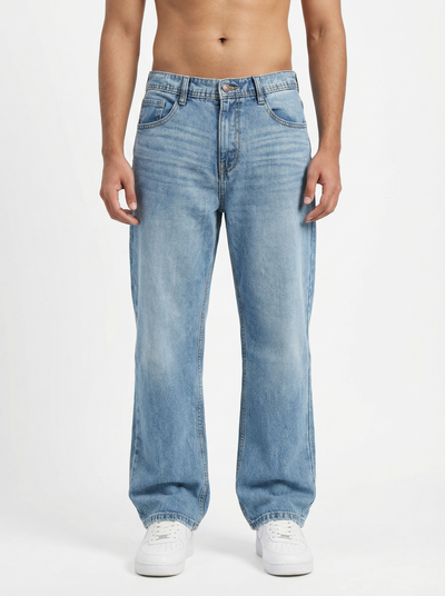 Vintage Wash Light Blue Big Fold Denim