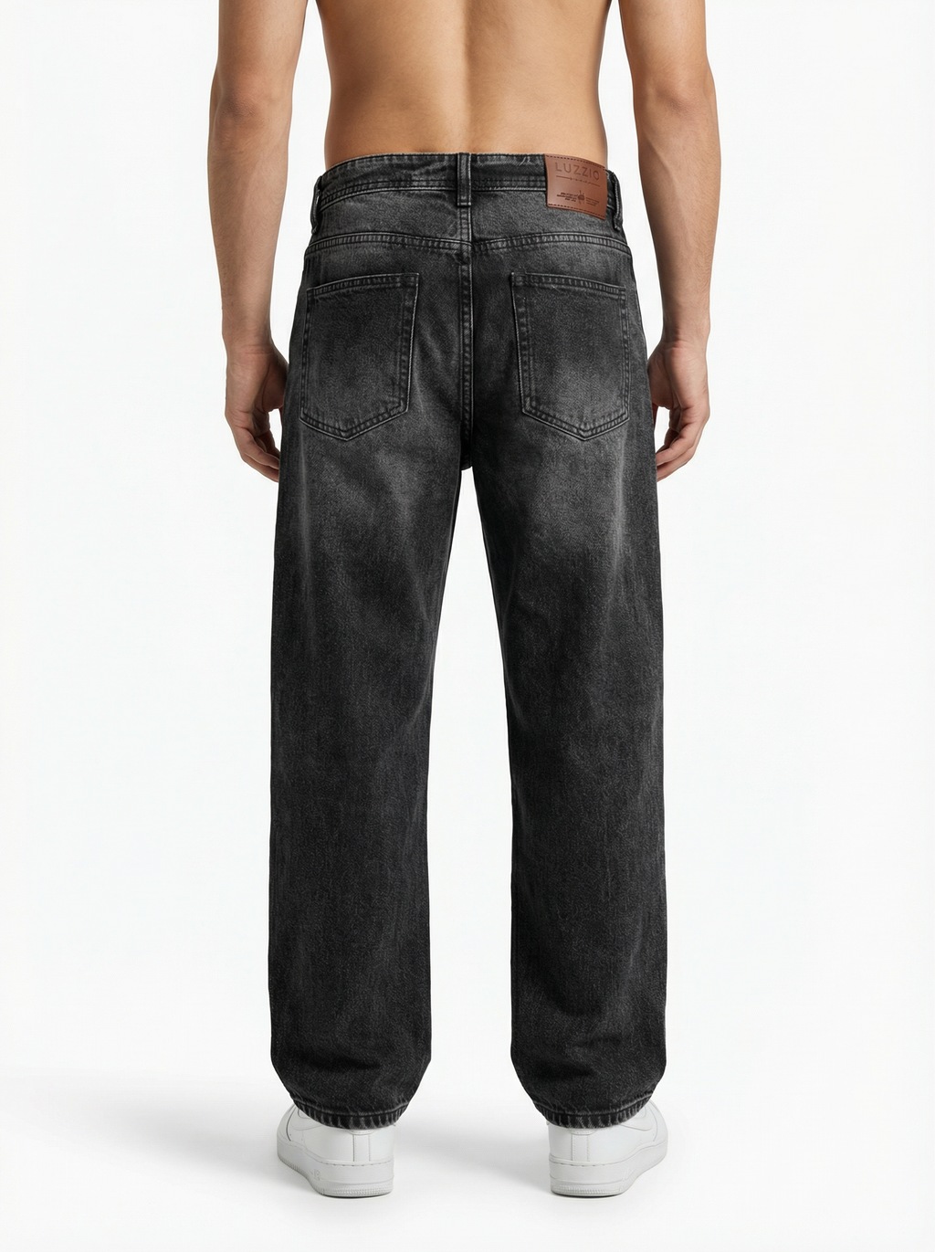 Vintage Wash Black Big Fold Denim