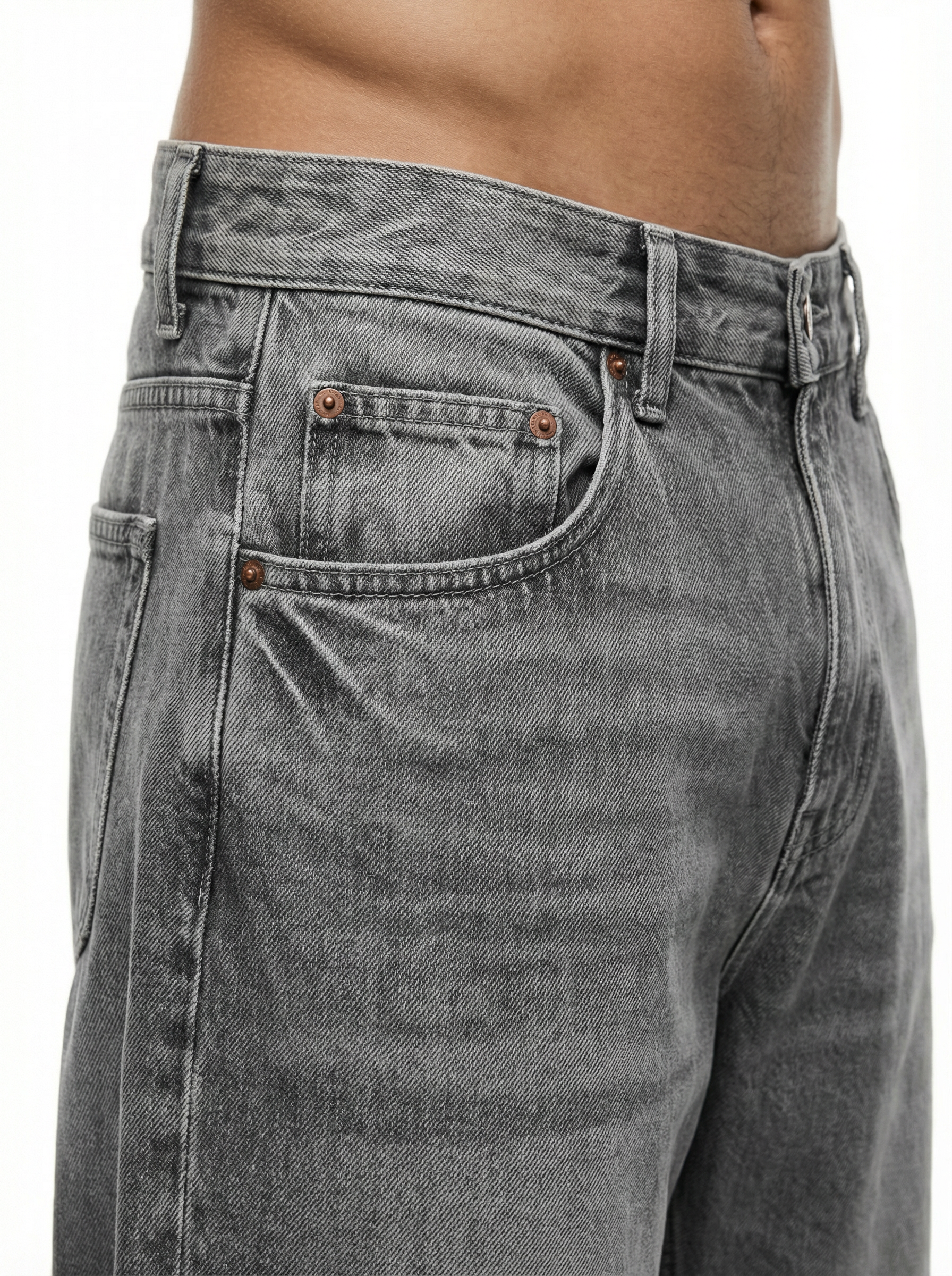 Vintage Wash Ash Big Fold Denim