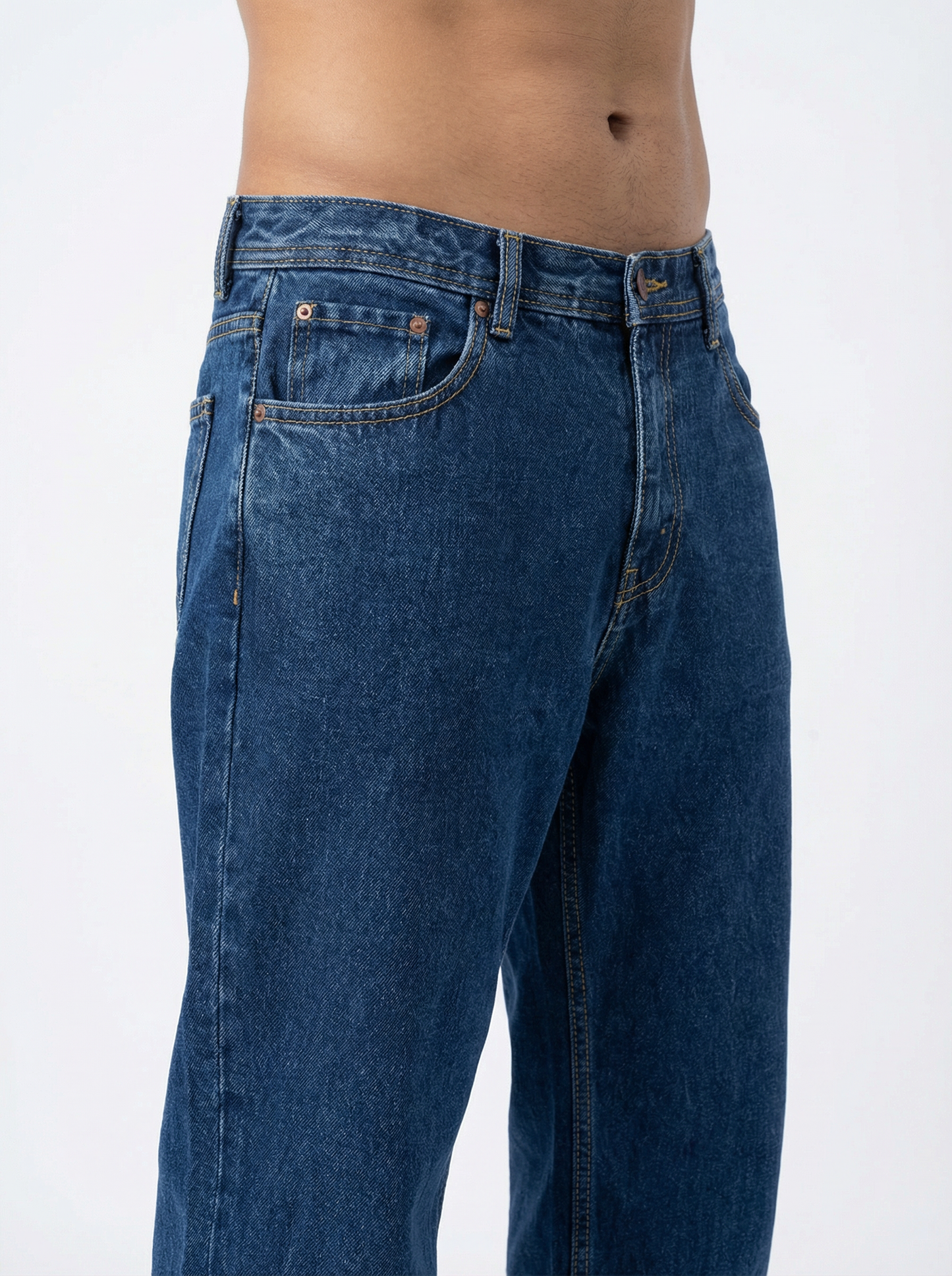 Acid wash Deep Indigo Big Fold Denim