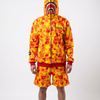 Yellow Camo Shark Hoodie & Shorts Set