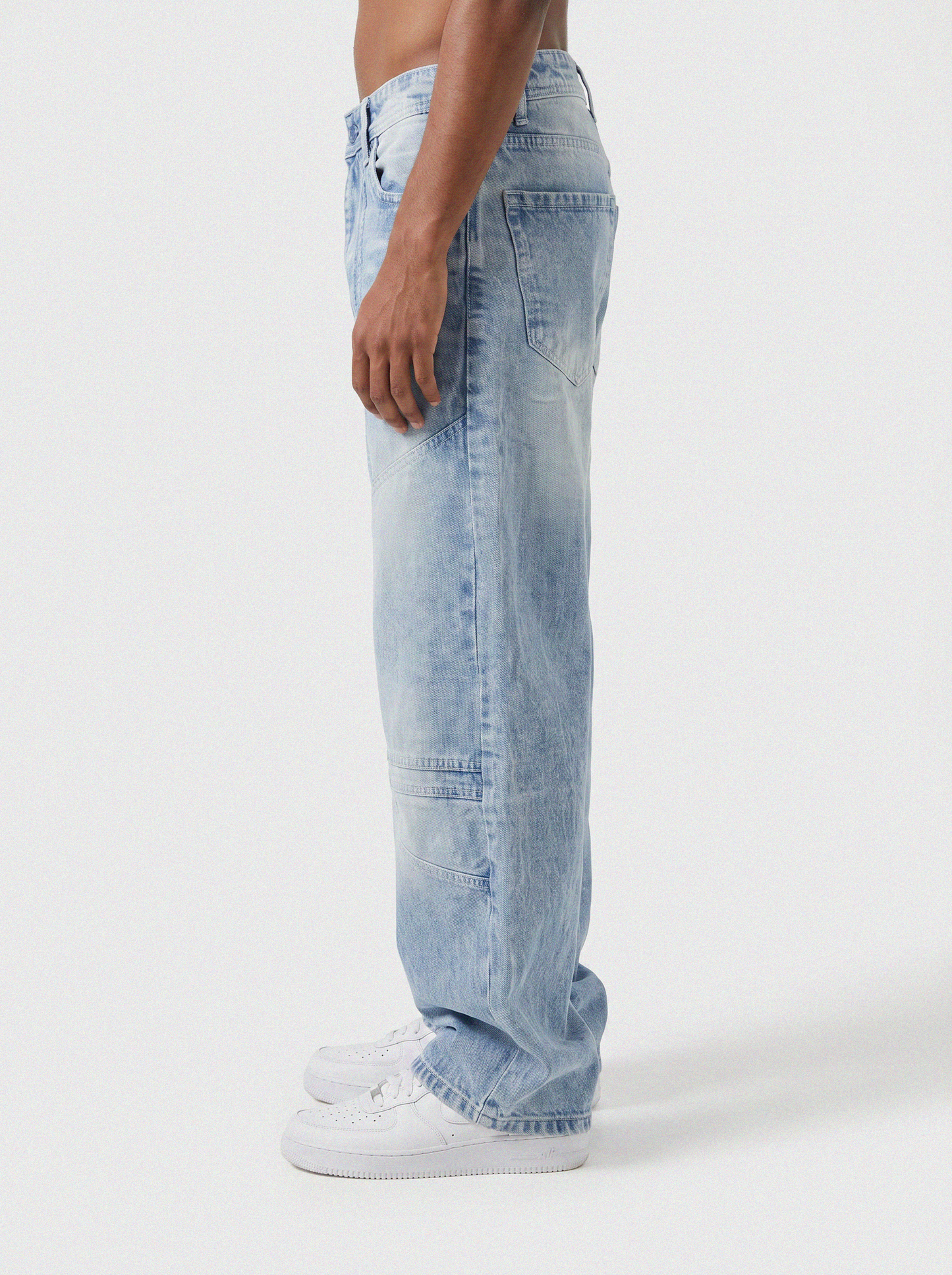 Glacier Blue Panel Denim Big Fold (Ice Blue)