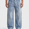 Glacier Blue Panel Denim Big Fold (Ice Blue)