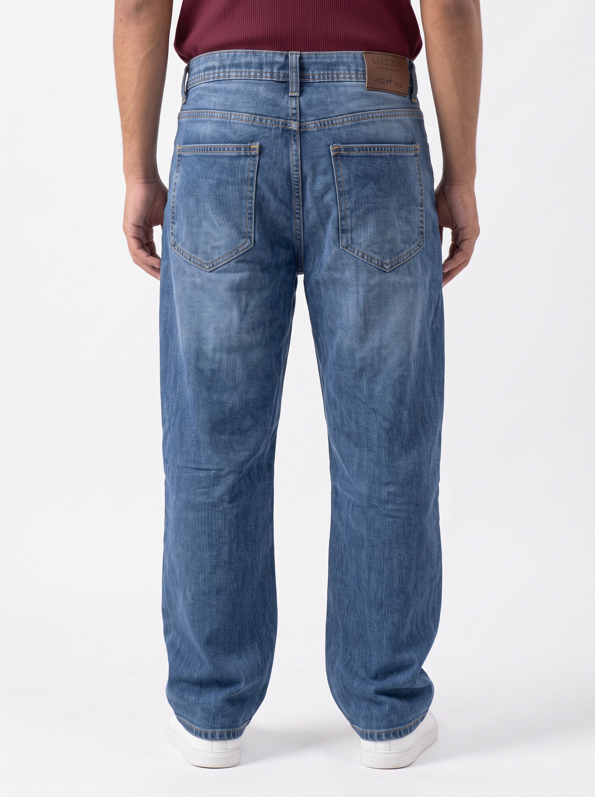 Blue Vintage Wash Big Fold Denim