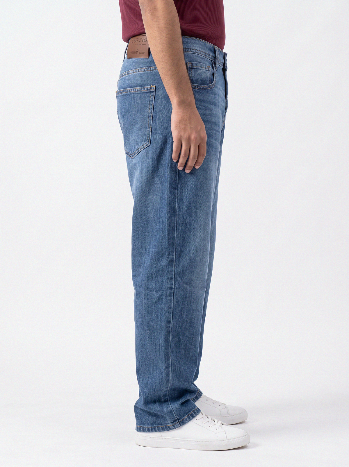 Blue Vintage Wash Big Fold Denim