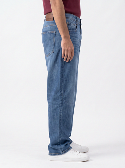 Blue Vintage Wash Big Fold Denim