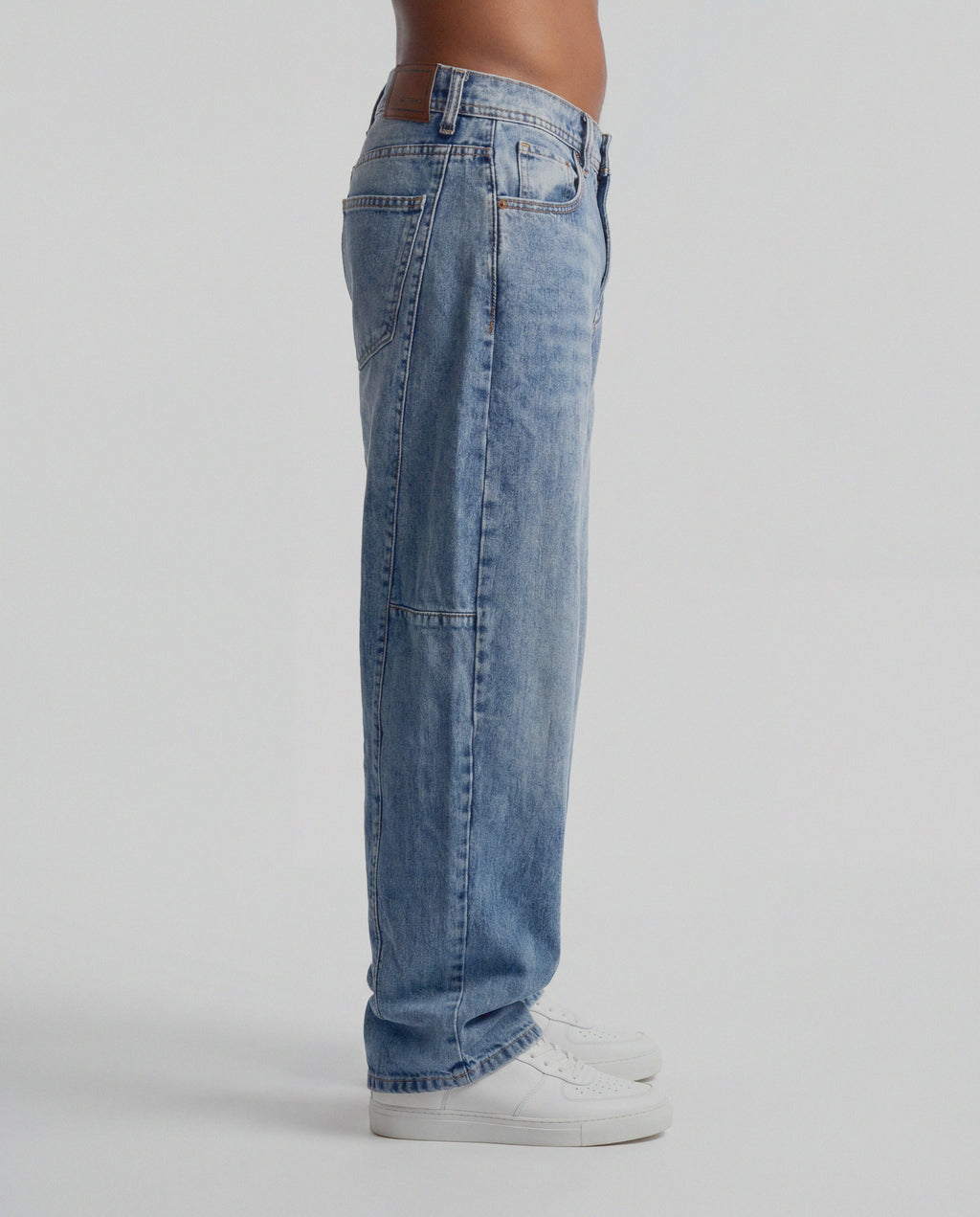 Blue Vintage Wash Barrel Denim