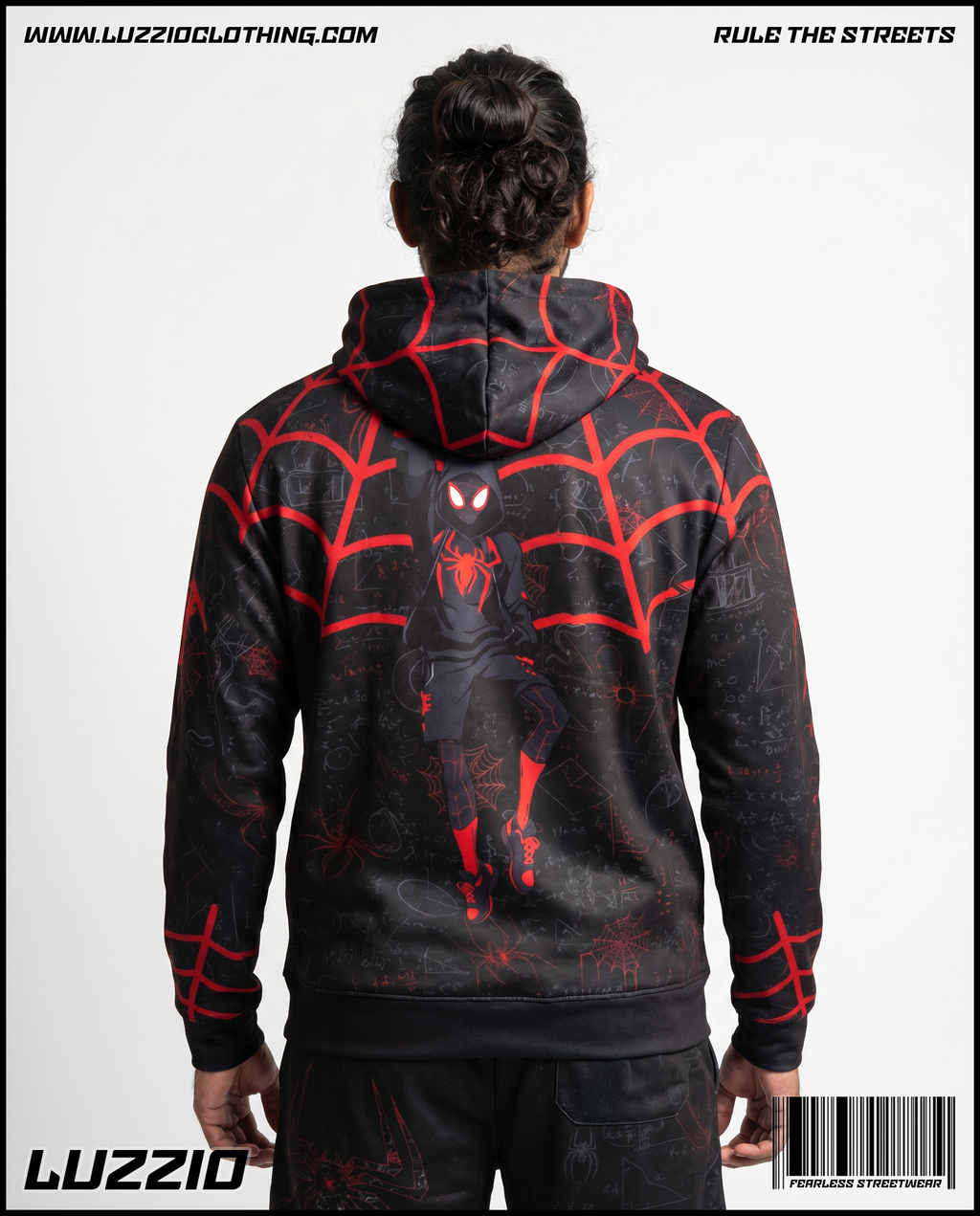 Spider Zip Up Hoodie & Shorts Set