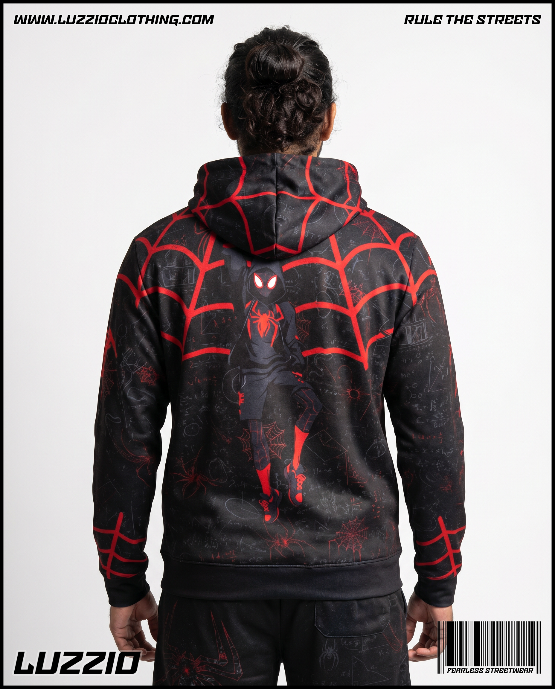 Spider Zip Up Hoodie & Shorts Set