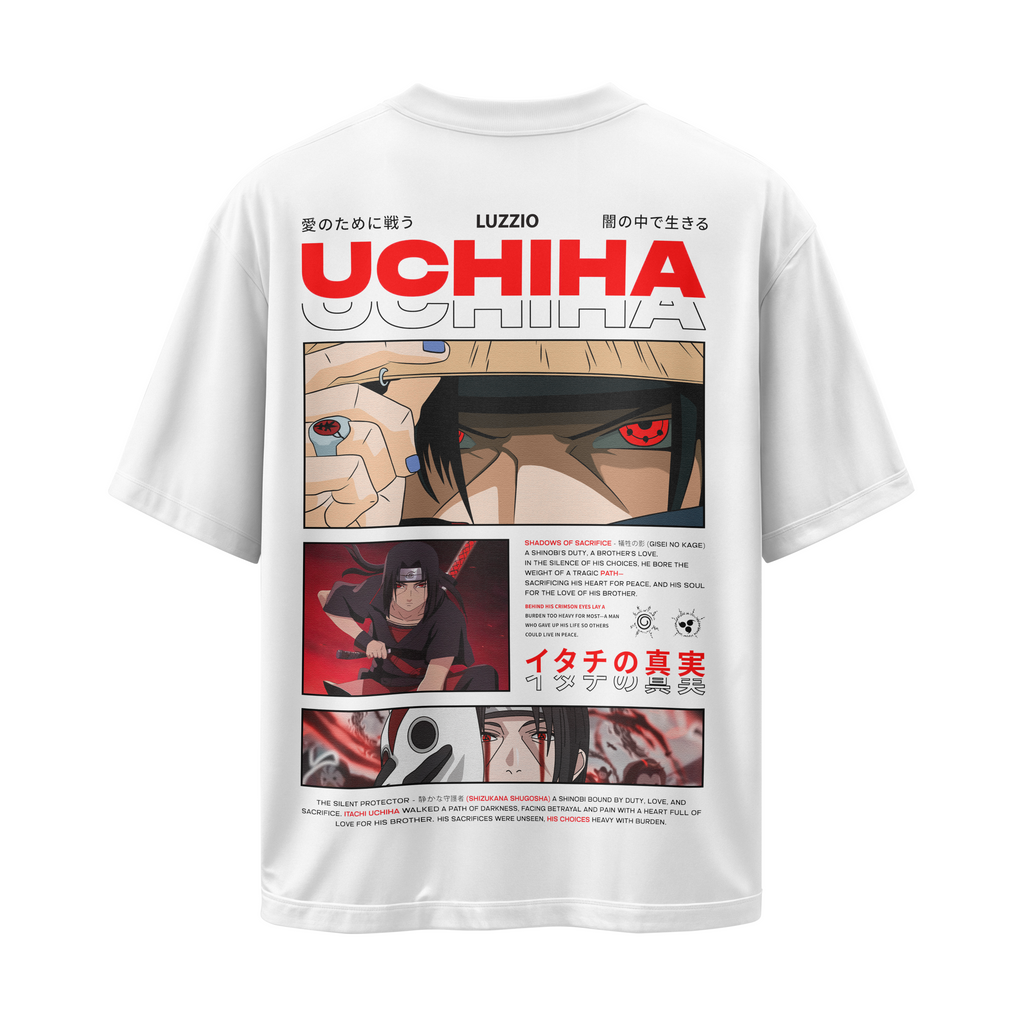 Itachi White Graphic Tee Oversized